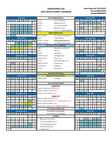 23-24 TRUSD Student Calendar