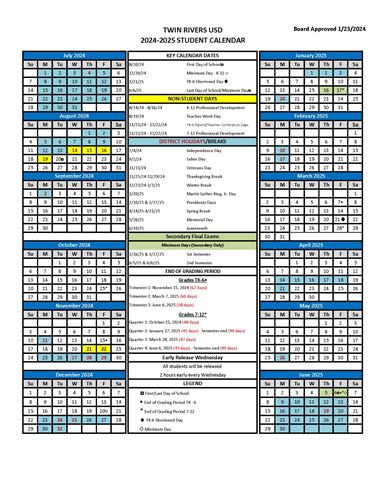 24-25 TRUSD Student Calendar