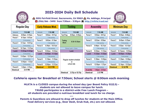 23-24 Daily Bell Schedule